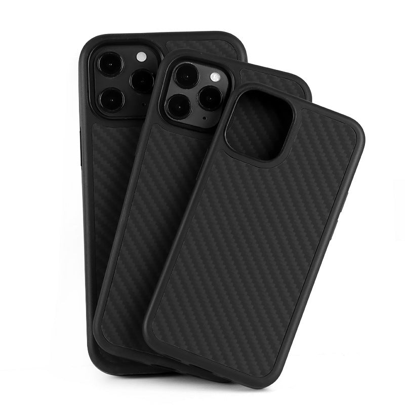 JMT-714570 Wooden Back Cover for iPhone 12 - TPU & Kevlar Material, Solid Color, Fashionable Design