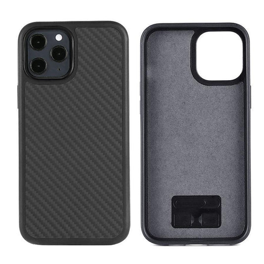 JMT-714570 Wooden Back Cover for iPhone 12 - TPU & Kevlar Material, Solid Color, Fashionable Design