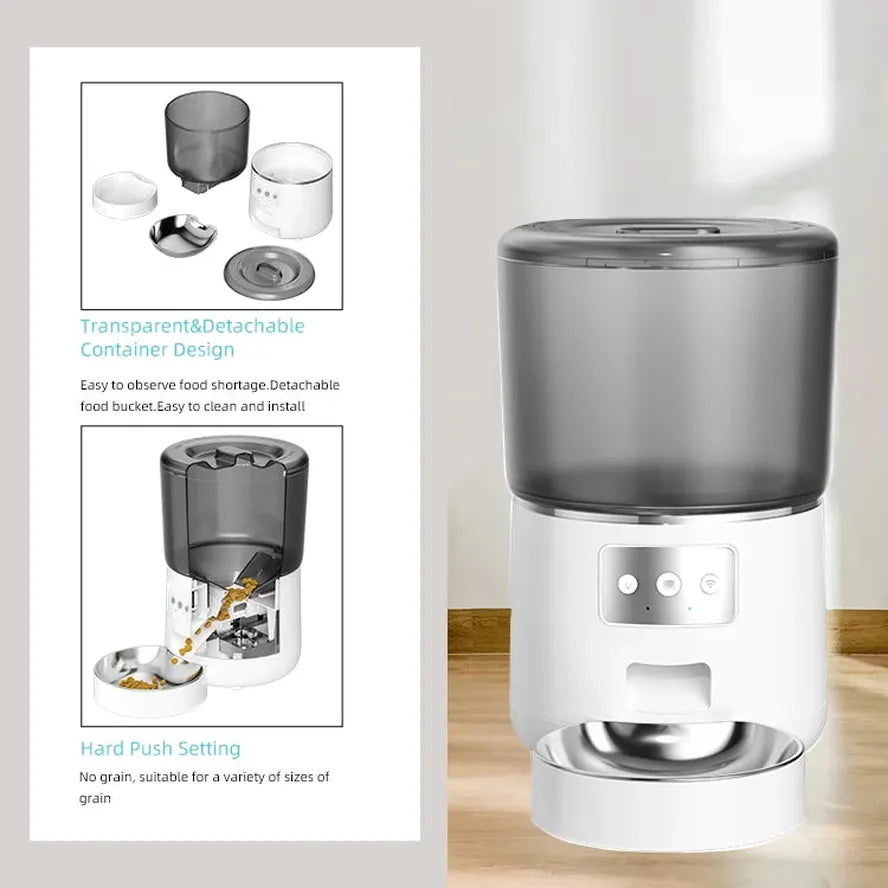 JMT-714762 Smart Automatic Pet Feeder with WiFi - 4L Capacity for Cats and Dogs