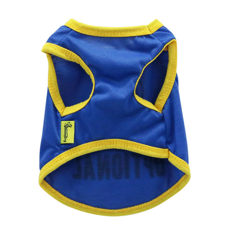 JMT-715146 Lightweight Breathable Vest for Small Dogs in Yellow, Royal Blue, and Sky Blue