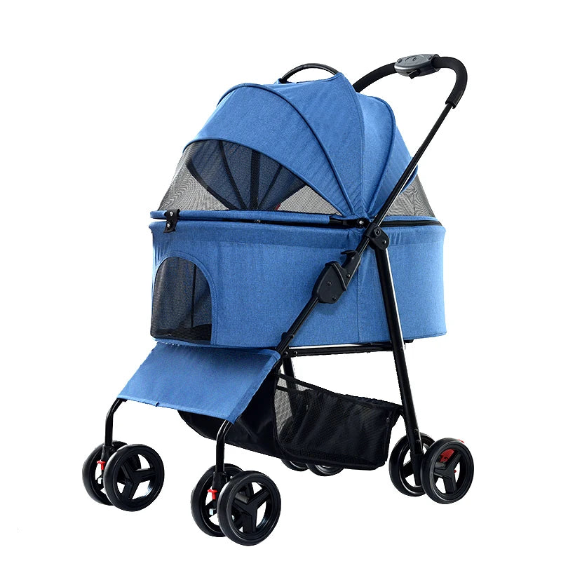 JMT-715338 Folding Pet Stroller for Cats and Dogs - Lightweight & Convenient Travel Carrier