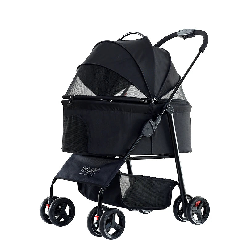 JMT-715338 Folding Pet Stroller for Cats and Dogs - Lightweight & Convenient Travel Carrier