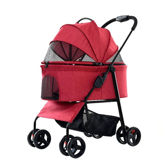 JMT-715338 Folding Pet Stroller for Cats and Dogs - Lightweight & Convenient Travel Carrier