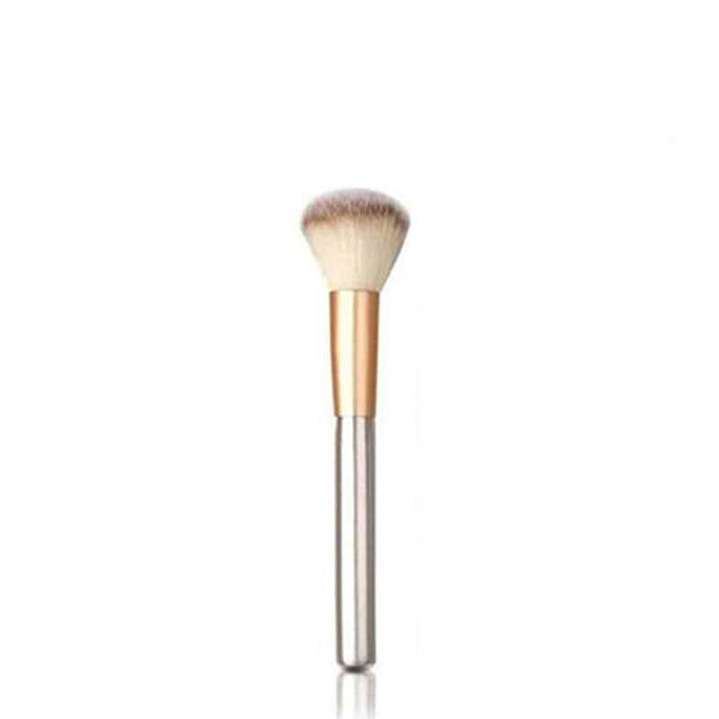 JMT-715658 Creamy White 12-Piece Makeup Brush Set with Long Wooden Handles and Synthetic Hair