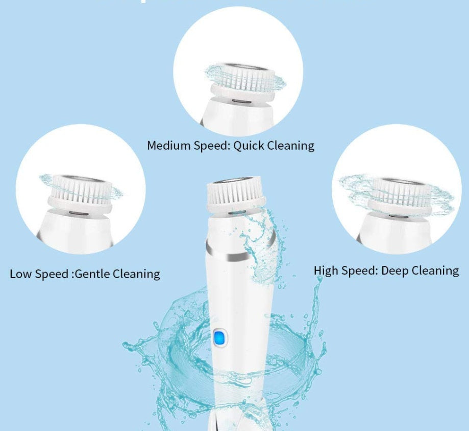 JMT-715786 Ultrasonic Electric Face Washing Brush with Pore Cleaner and Massage Functions - White, Green, Pink