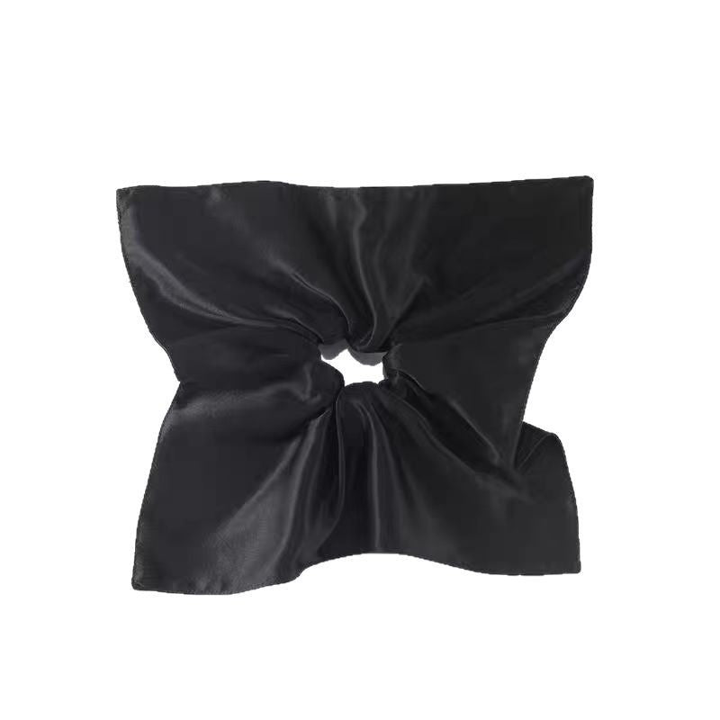 JMT-715914 Silk Square Hair Ring Accessories in Solid Colors - Navy Blue, Black, Gray Pink, Gold, Wine Red, Rose Gold, Light Brown