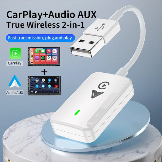 JMT-716042 Wireless Carplay Adapter for Apple Carplay and Android Auto - Converts Wired to Wireless Connection