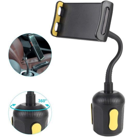 JMT-716234 Telescopic Anti-Skid Shock-Proof Car Mobile Phone Holder - Black and Yellow