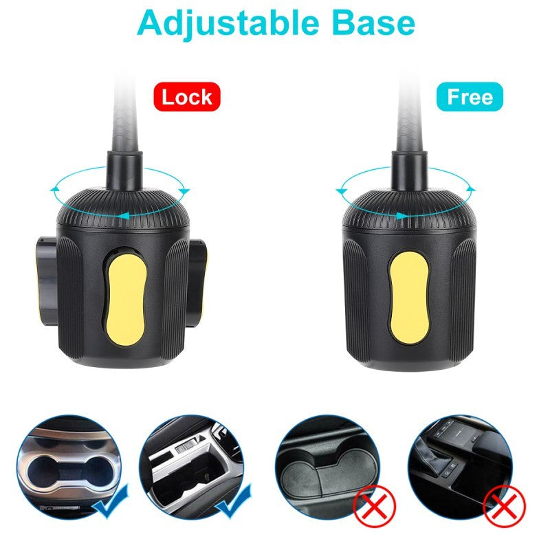 JMT-716234 Telescopic Anti-Skid Shock-Proof Car Mobile Phone Holder - Black and Yellow