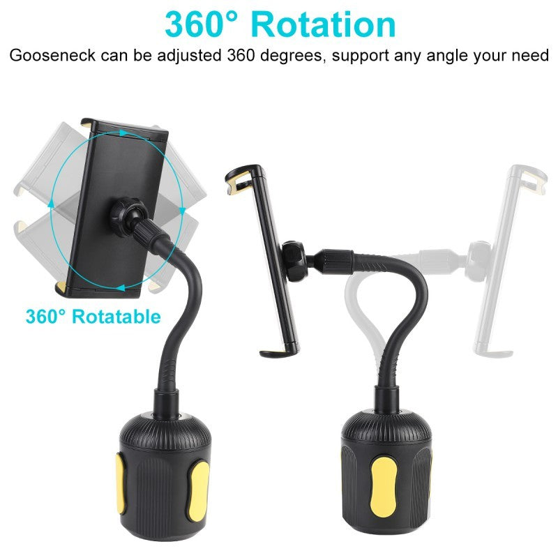 JMT-716234 Telescopic Anti-Skid Shock-Proof Car Mobile Phone Holder - Black and Yellow