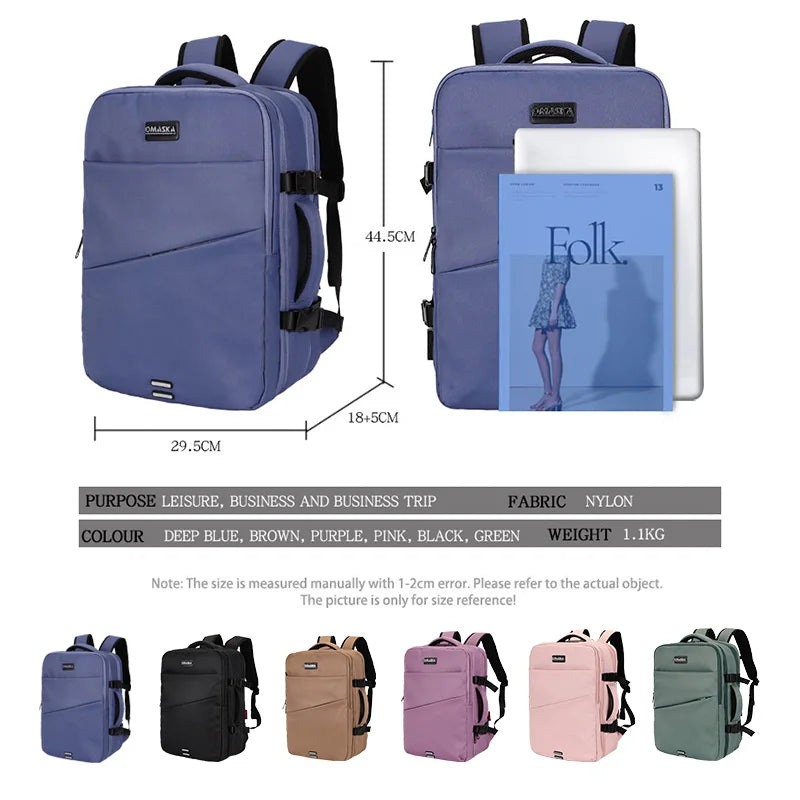 JMT-716554 Large Capacity 17-Inch Waterproof Nylon Laptop Backpack with Extension Layer for Students
