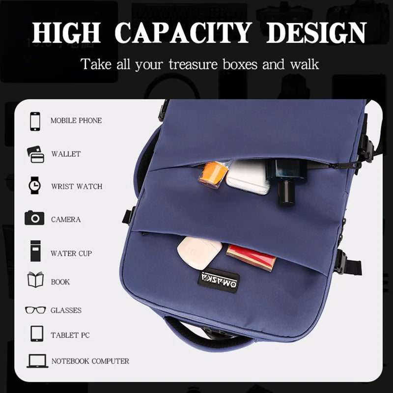 JMT-716554 Large Capacity 17-Inch Waterproof Nylon Laptop Backpack with Extension Layer for Students