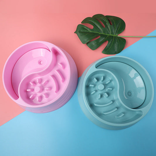 JMT-716554 Non-Wet Mouth Anti-Choke Food and Water Bowl for Dogs and Cats - 1600ML Water Capacity, 600ML Food Capacity, Available in Blue & Pink