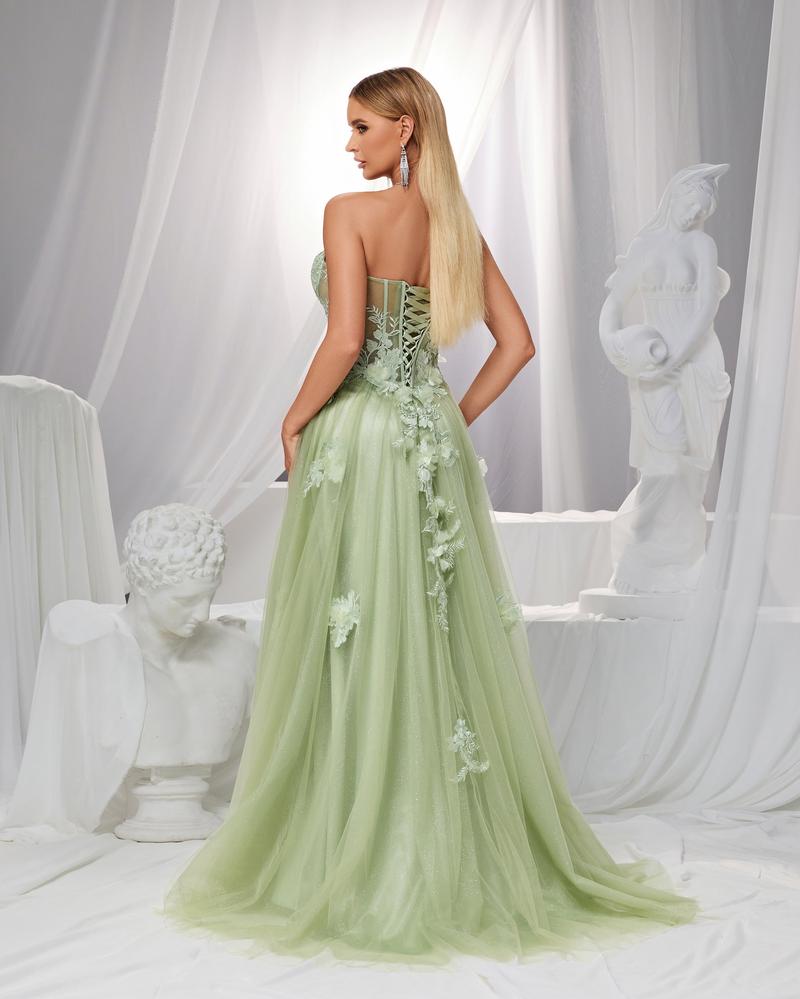 JMT-716618 Elegant Green Evening Gown for Women - Timeless Style and Sophisticated Design