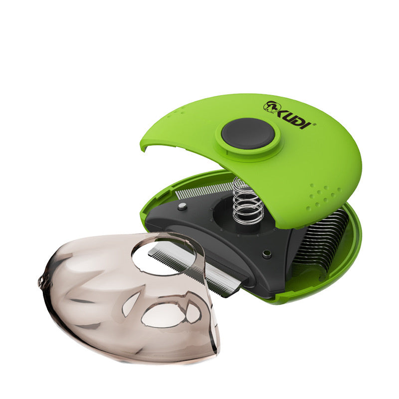 JMT-716618 Three-in-One Pet Comb Brush - Durable ABS/PC with Stainless Steel Design, Compact Size 98*95*35mm, Available in Orange and Green