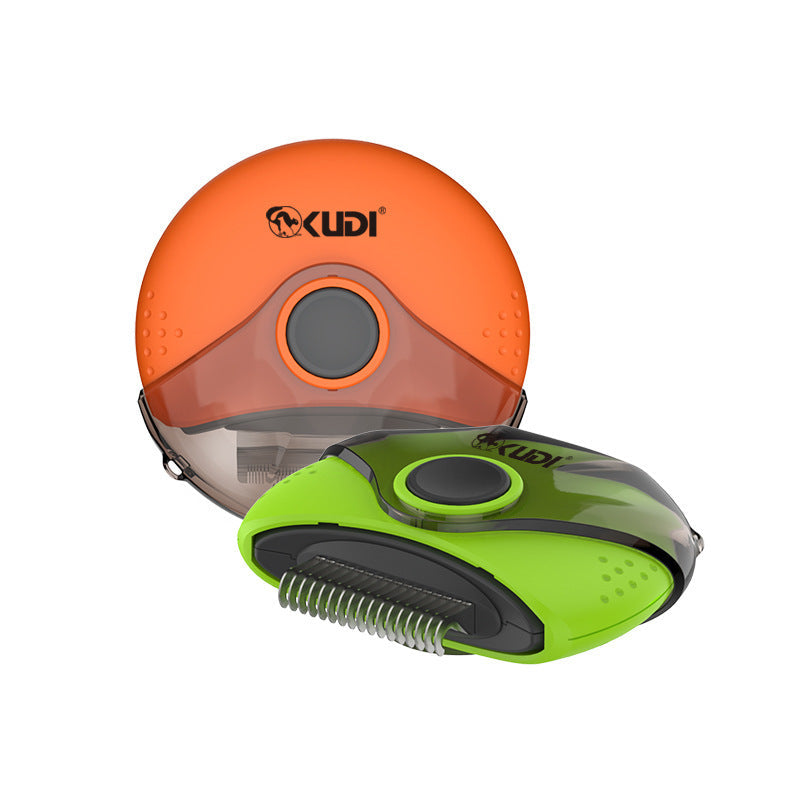 JMT-716618 Three-in-One Pet Comb Brush - Durable ABS/PC with Stainless Steel Design, Compact Size 98*95*35mm, Available in Orange and Green