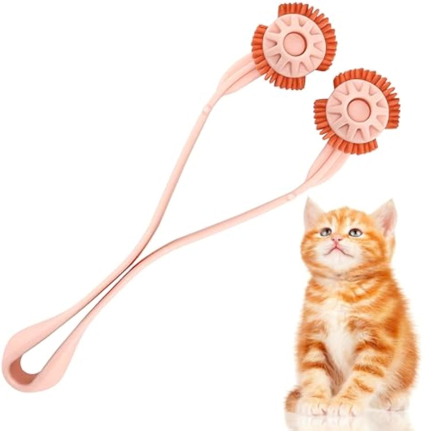 JMT-717834 Pink Cat Massager Roller with Scroll Wheel for Gentle Head and Face Massage