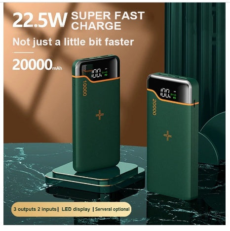 JMT-718026 20000mAh Power Bank with 22.5W Fast Charging and 15W Wireless Charging - Multi-Port Output