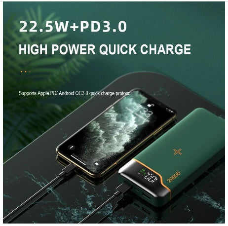 JMT-718026 20000mAh Power Bank with 22.5W Fast Charging and 15W Wireless Charging - Multi-Port Output