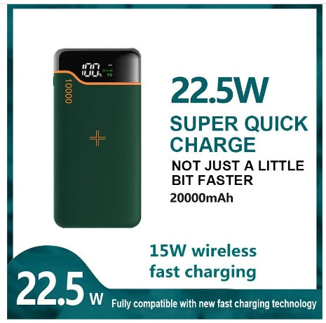 JMT-718026 20000mAh Power Bank with 22.5W Fast Charging and 15W Wireless Charging - Multi-Port Output