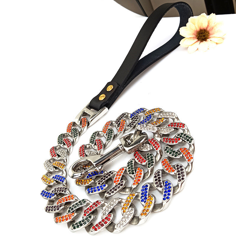 JMT-718346 Stainless Steel 304 Dog Collar with Metal Chain – Available in Multiple Sizes