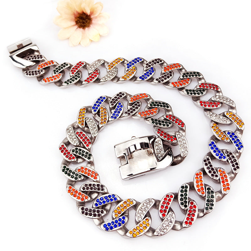 JMT-718346 Stainless Steel 304 Dog Collar with Metal Chain – Available in Multiple Sizes