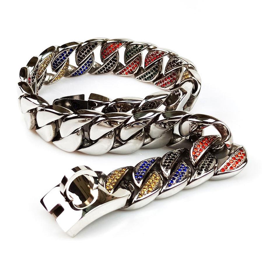 JMT-718346 Stainless Steel 304 Dog Collar with Metal Chain – Available in Multiple Sizes