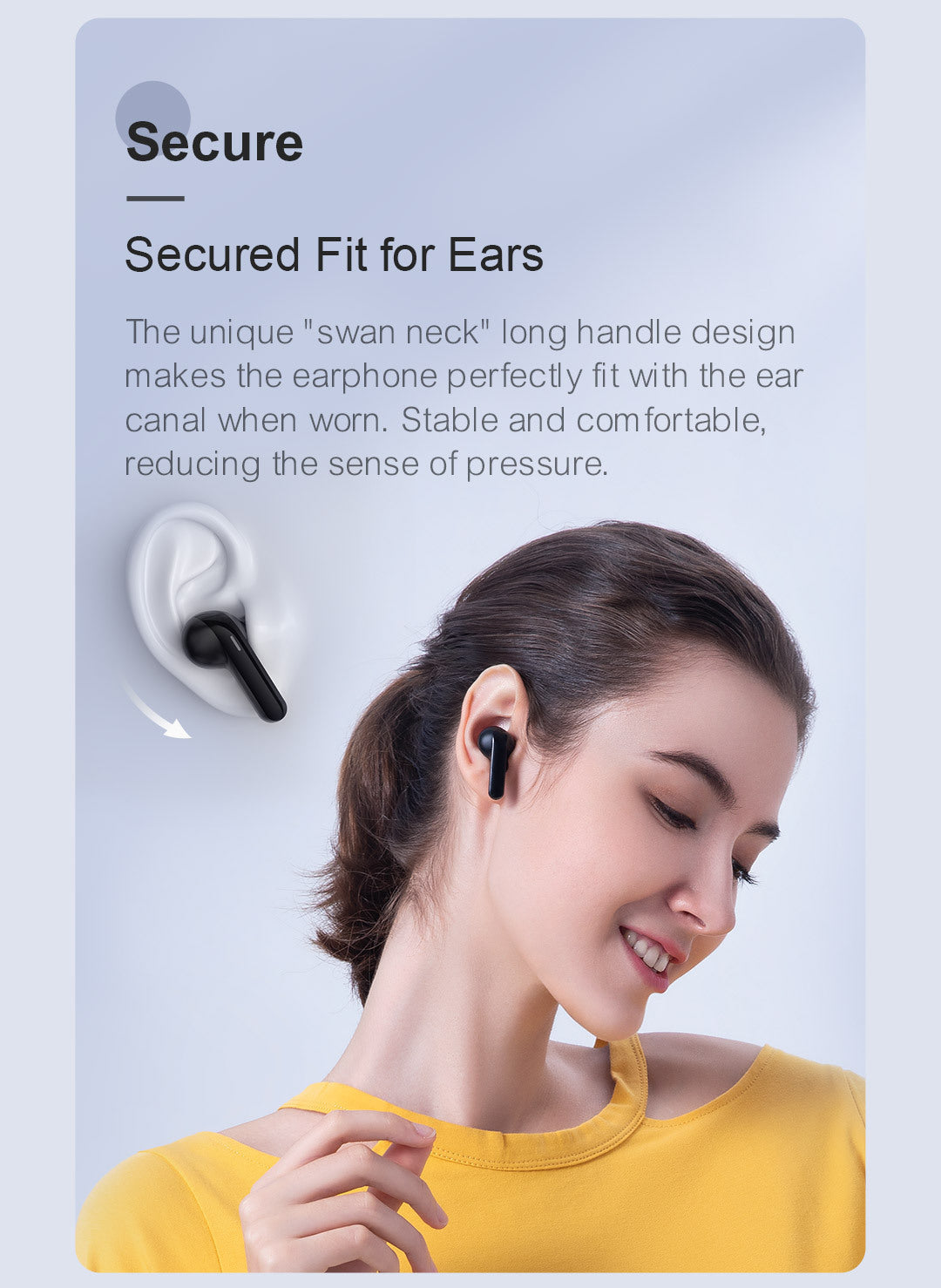 JMT-718346 True Wireless Bluetooth In-Ear Sports Headphones with Binaural Calling and Noise Reduction Features