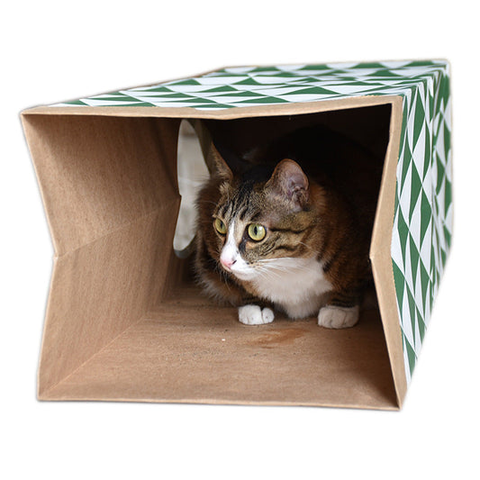 JMT-718666 Kraft Paper Cat Tunnel - 61.5 x 27 x 22 cm, Durable and Fun for Playtime