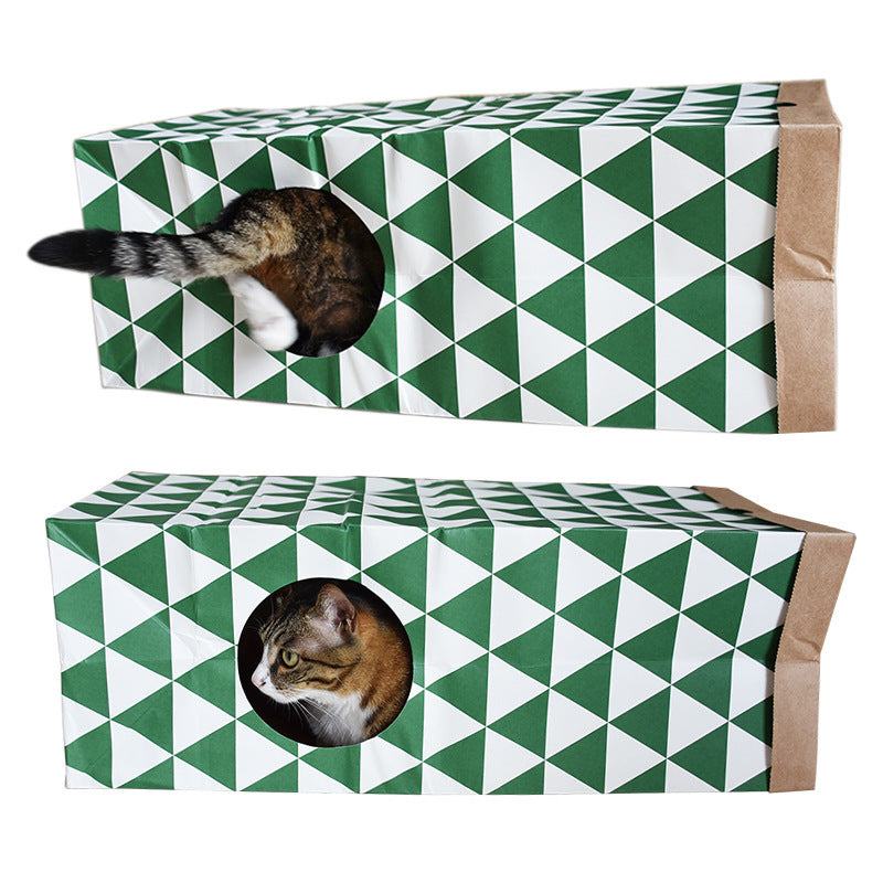 JMT-718666 Kraft Paper Cat Tunnel - 61.5 x 27 x 22 cm, Durable and Fun for Playtime