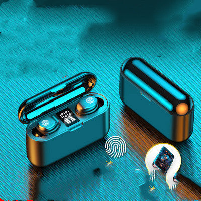 JMT-718666 Wireless Bluetooth Headset F9 with Touch Digital Display and Stereo Sound, Supports NFC, Voice Control, and Multi-Point Connection