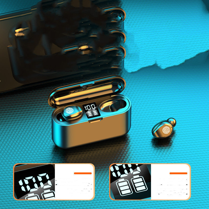 JMT-718666 Wireless Bluetooth Headset F9 with Touch Digital Display and Stereo Sound, Supports NFC, Voice Control, and Multi-Point Connection