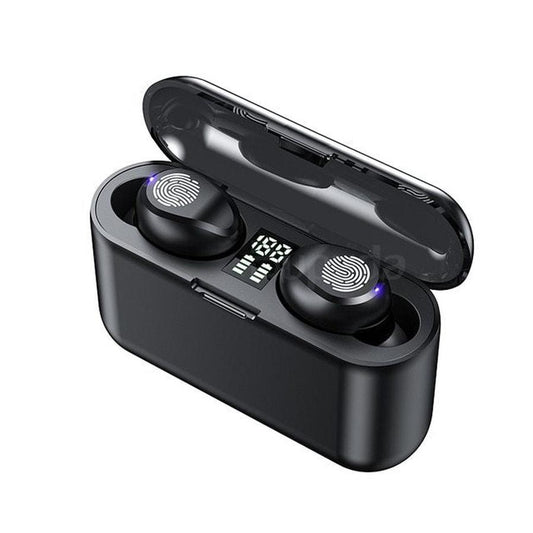 JMT-718666 Wireless Bluetooth Headset F9 with Touch Digital Display and Stereo Sound, Supports NFC, Voice Control, and Multi-Point Connection