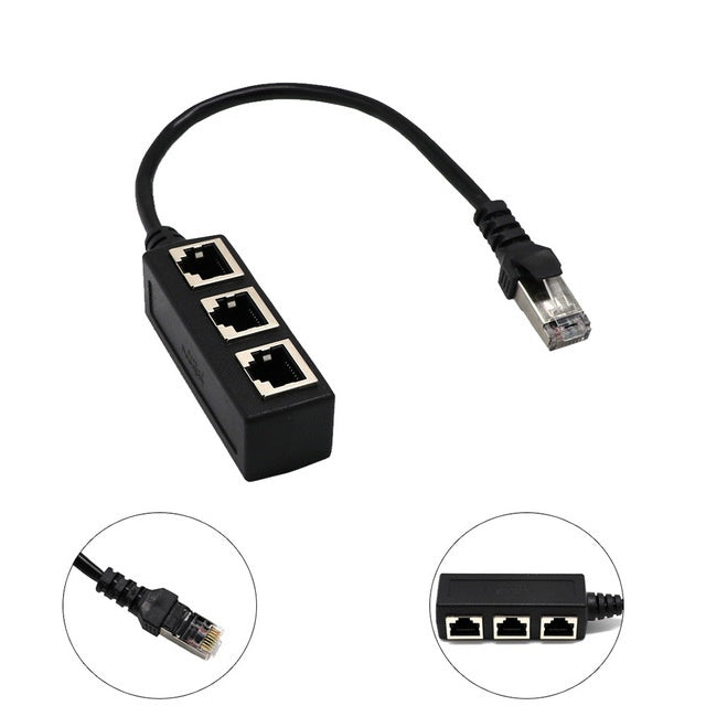 JMT-718858 RJ45 Network Cable Splitter with Gold-Plated Connectors and Shielding Protection
