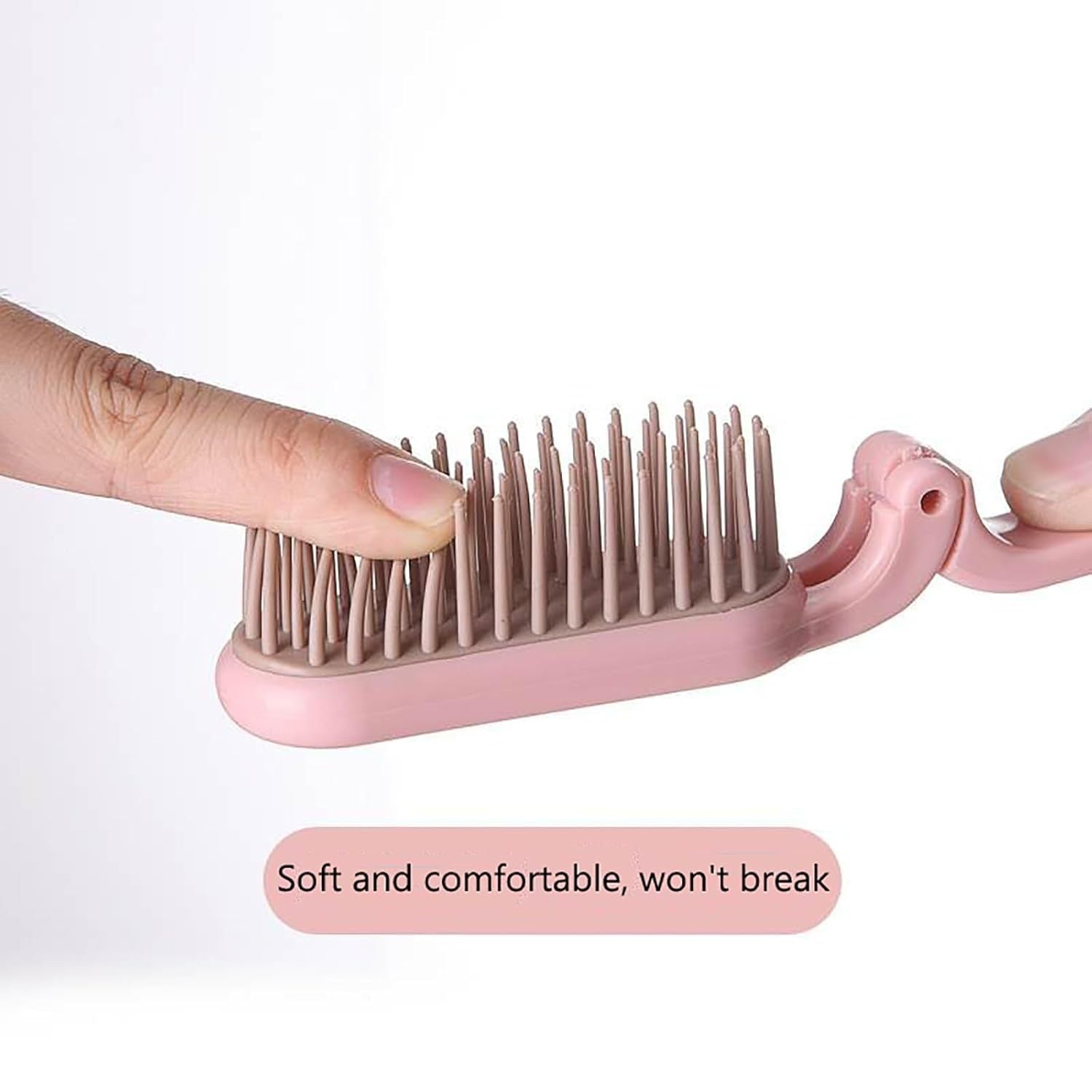 JMT-718922 Foldable Pet Brush for Travel, Soft Toothed Comb for Dogs and Cats