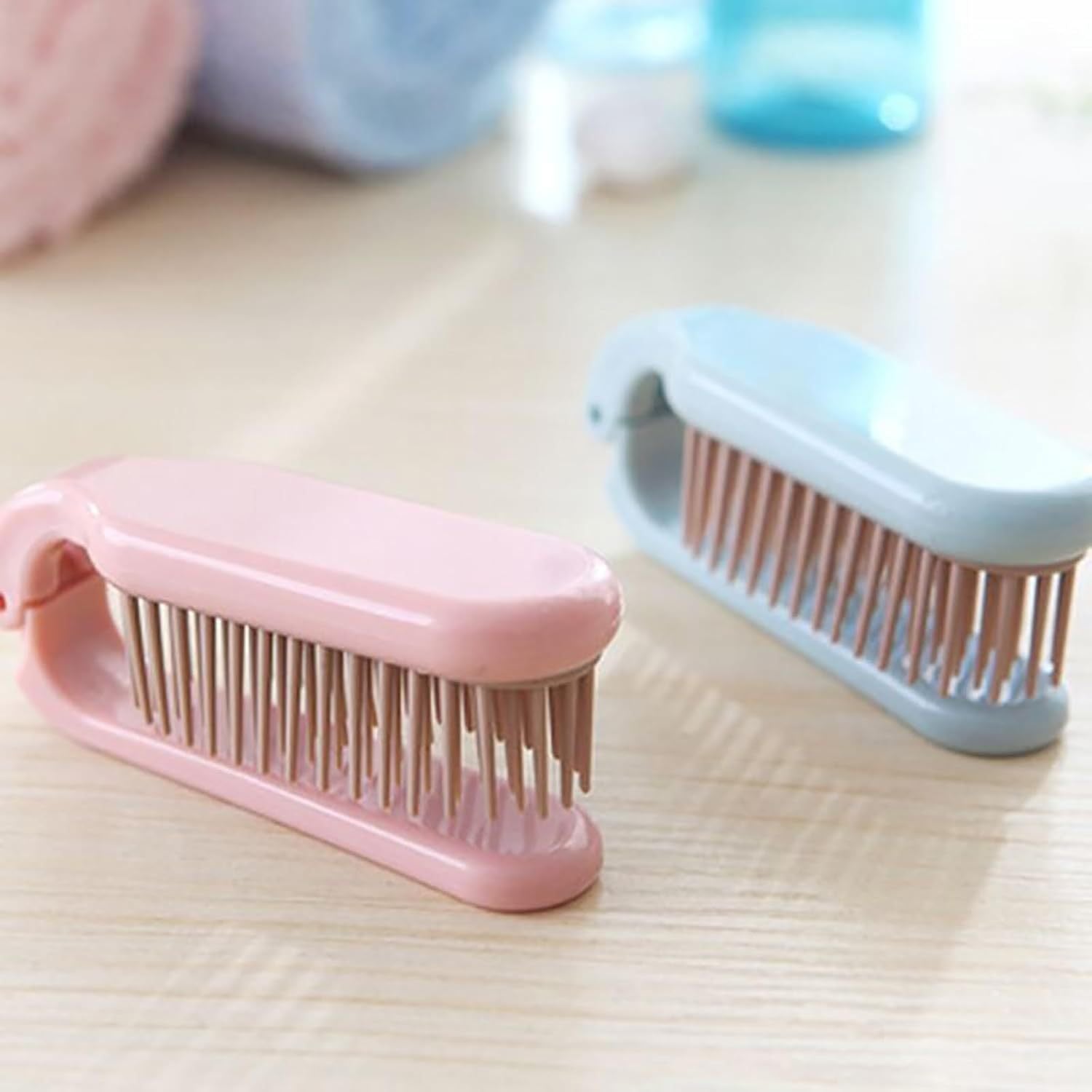 JMT-718922 Foldable Pet Brush for Travel, Soft Toothed Comb for Dogs and Cats