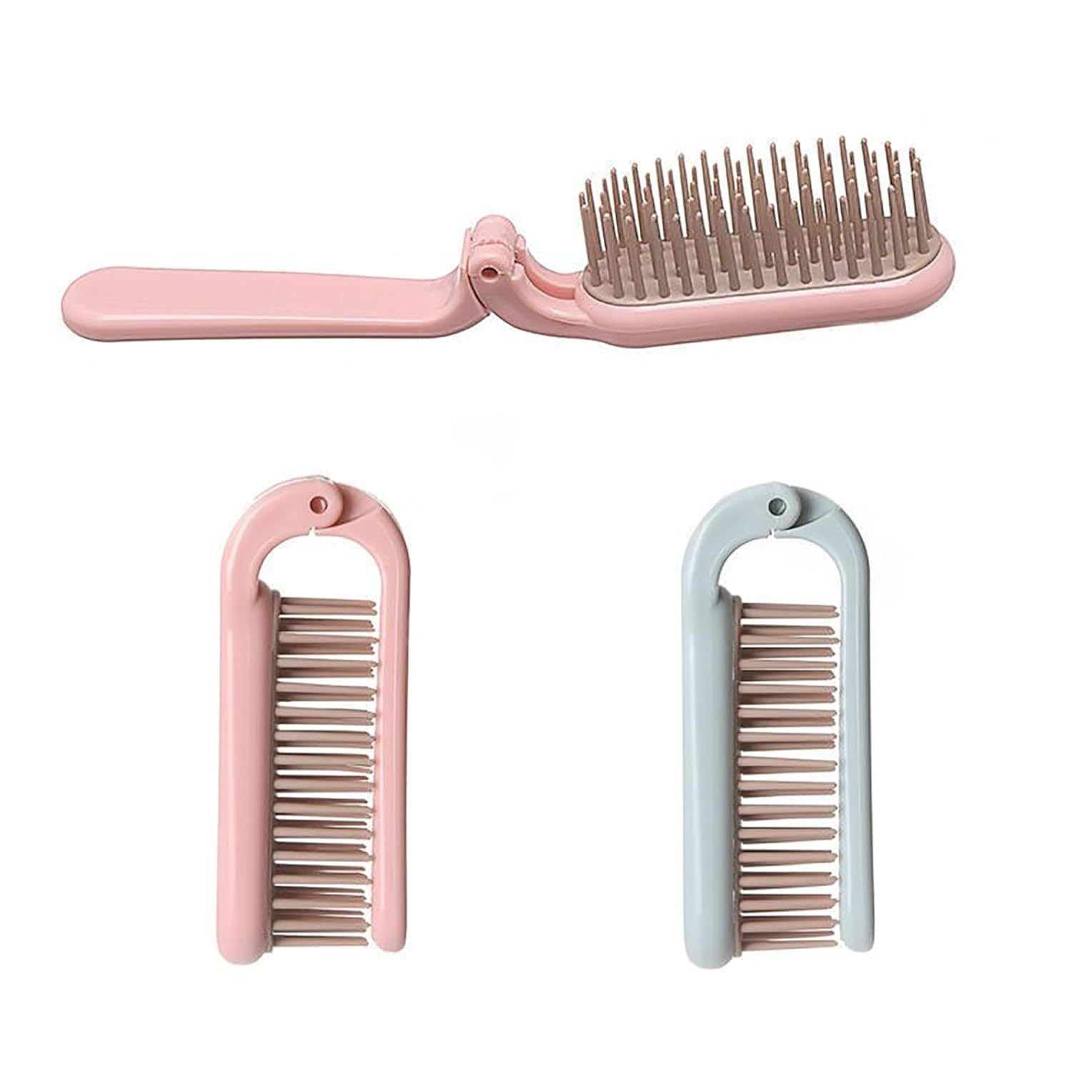 JMT-718922 Foldable Pet Brush for Travel, Soft Toothed Comb for Dogs and Cats