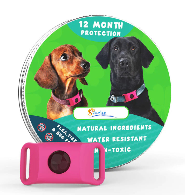 JMT-718986 Flea and Tick Prevention Collar for Dogs – Adjustable Black, Dark Pink, and Green Color Options