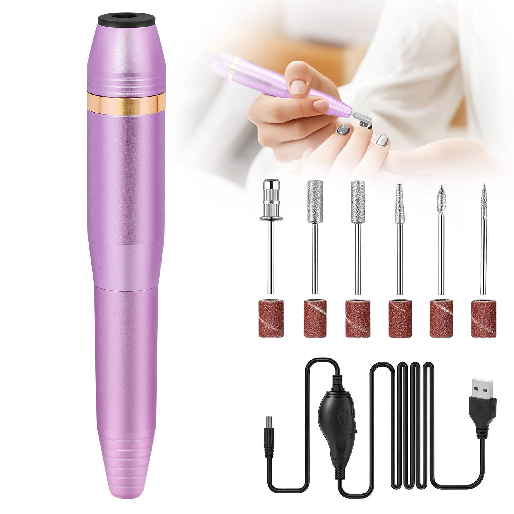 JMT-718986 Portable Electric Nail Drill Kit with Manicure Bits - User-Friendly and Lightweight Design
