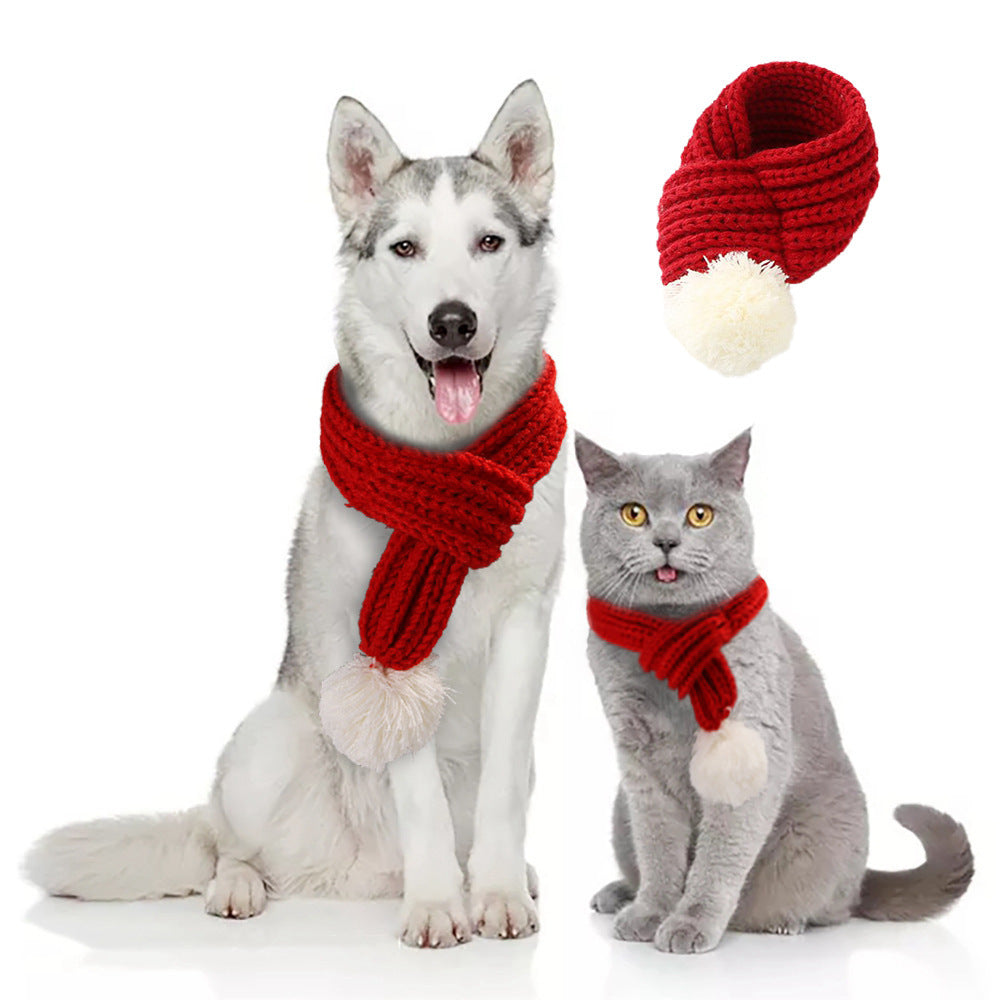 JMT-719306 Cozy Christmas Scarf for Pets - Soft Acrylic Holiday Accessory for Cats and Dogs