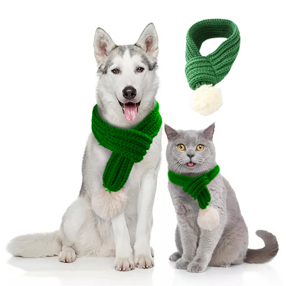 JMT-719306 Cozy Christmas Scarf for Pets - Soft Acrylic Holiday Accessory for Cats and Dogs