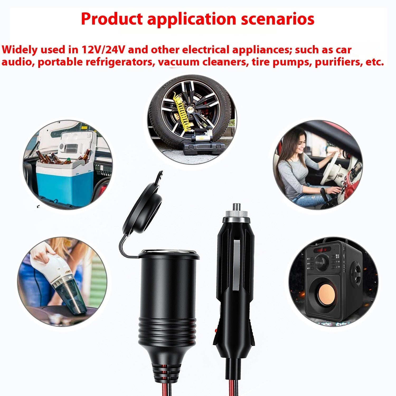 JMT-720010 4M USB Power Extension Cable for Car Cigarette Lighter with 10A Max Current