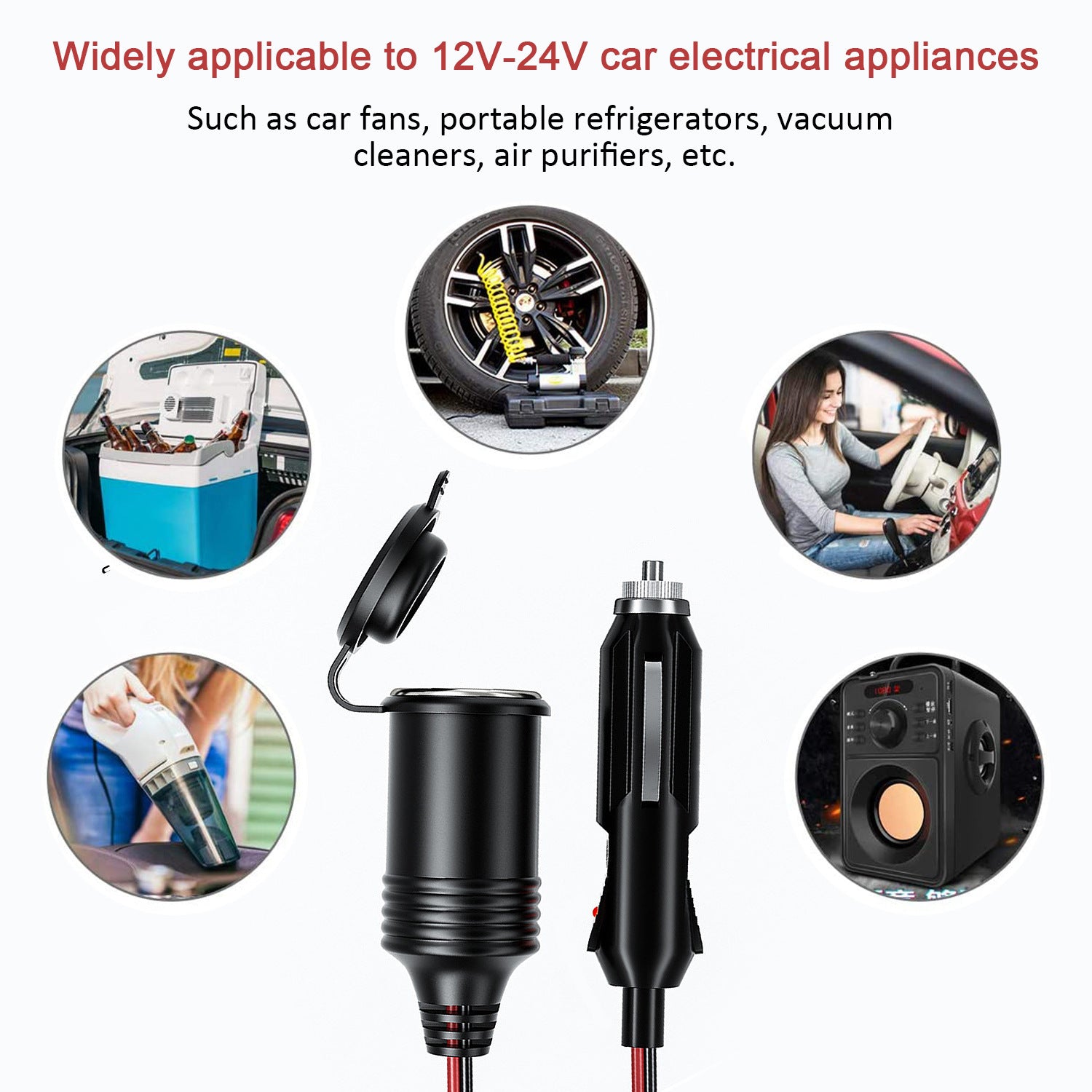 JMT-720010 4M USB Power Extension Cable for Car Cigarette Lighter with 10A Max Current