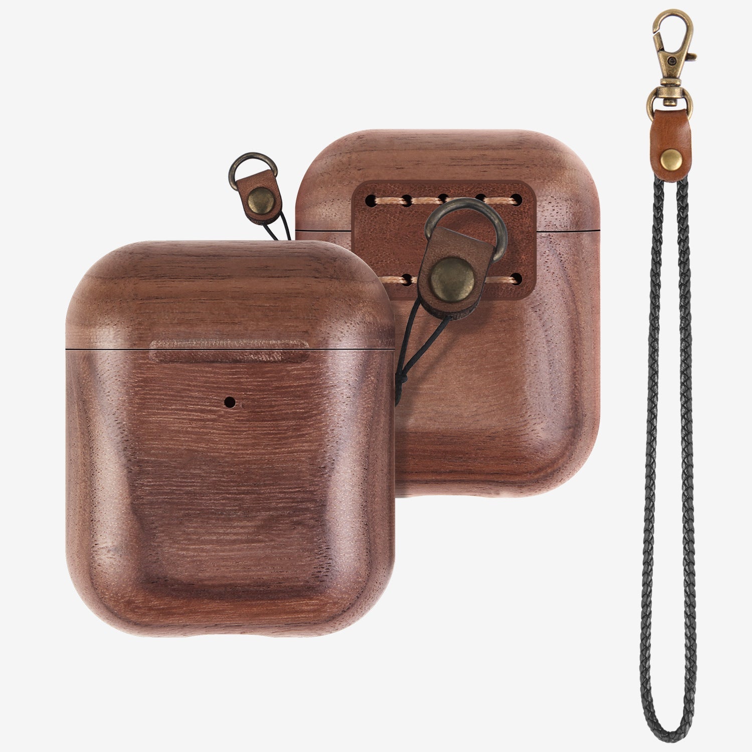 JMT-720970 Solid Wood AirPods Holster - Easy Install and Disassemble, Scratch-Resistant Design