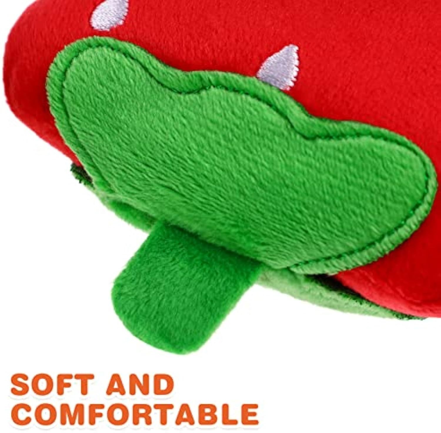 JMT-720970 Strawberry Shaped Soft Plush Dog Chew Toy - Interactive Squeaky Puppy Teeth Cleaning Accessory