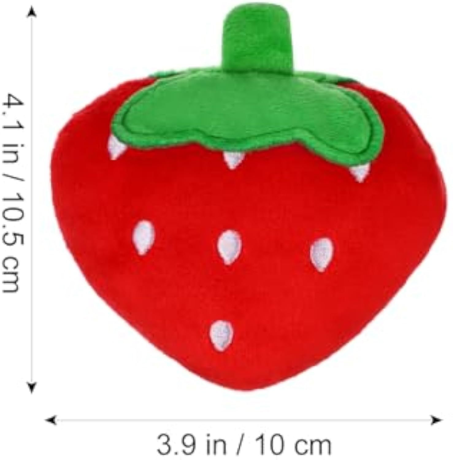 JMT-720970 Strawberry Shaped Soft Plush Dog Chew Toy - Interactive Squeaky Puppy Teeth Cleaning Accessory