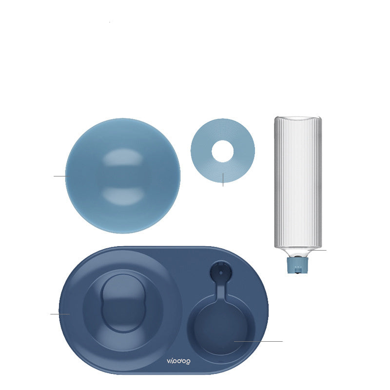 JMT-721162 Multifunctional Dual-Purpose Cat Bowl in Deep Ocean Blue and Orange Pink