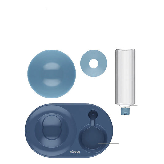 JMT-721162 Multifunctional Dual-Purpose Cat Bowl in Deep Ocean Blue and Orange Pink