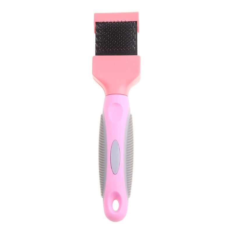 JMT-721226 Double-Sided Pet Brush for Dogs and Cats – Stainless Steel Pin Grooming Tool for Shedding, Detangling, and Cleaning