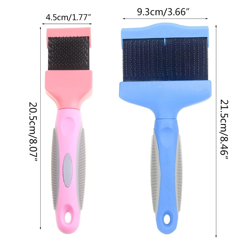 JMT-721226 Double-Sided Pet Brush for Dogs and Cats – Stainless Steel Pin Grooming Tool for Shedding, Detangling, and Cleaning